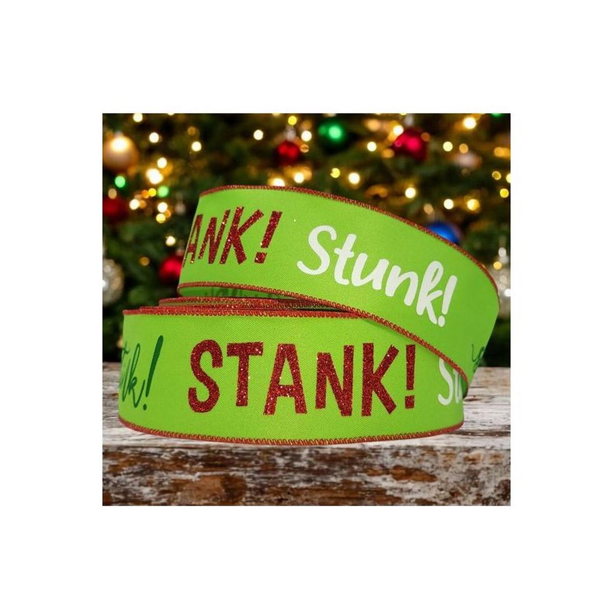 2.5&#x22; Stink Stank Stunk Ribbon: Lime Green (10 Yards)