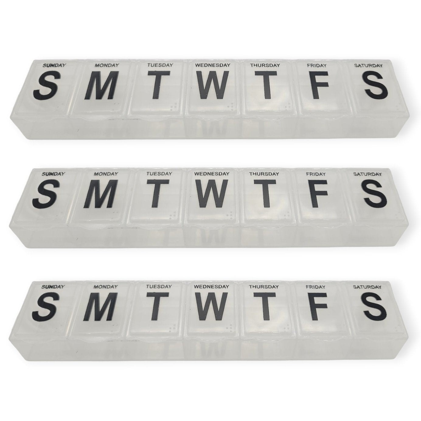 Handy Housewares Jumbo 7 Day Pill Box - Keeps Your Pills Organized in Easy to Read Container