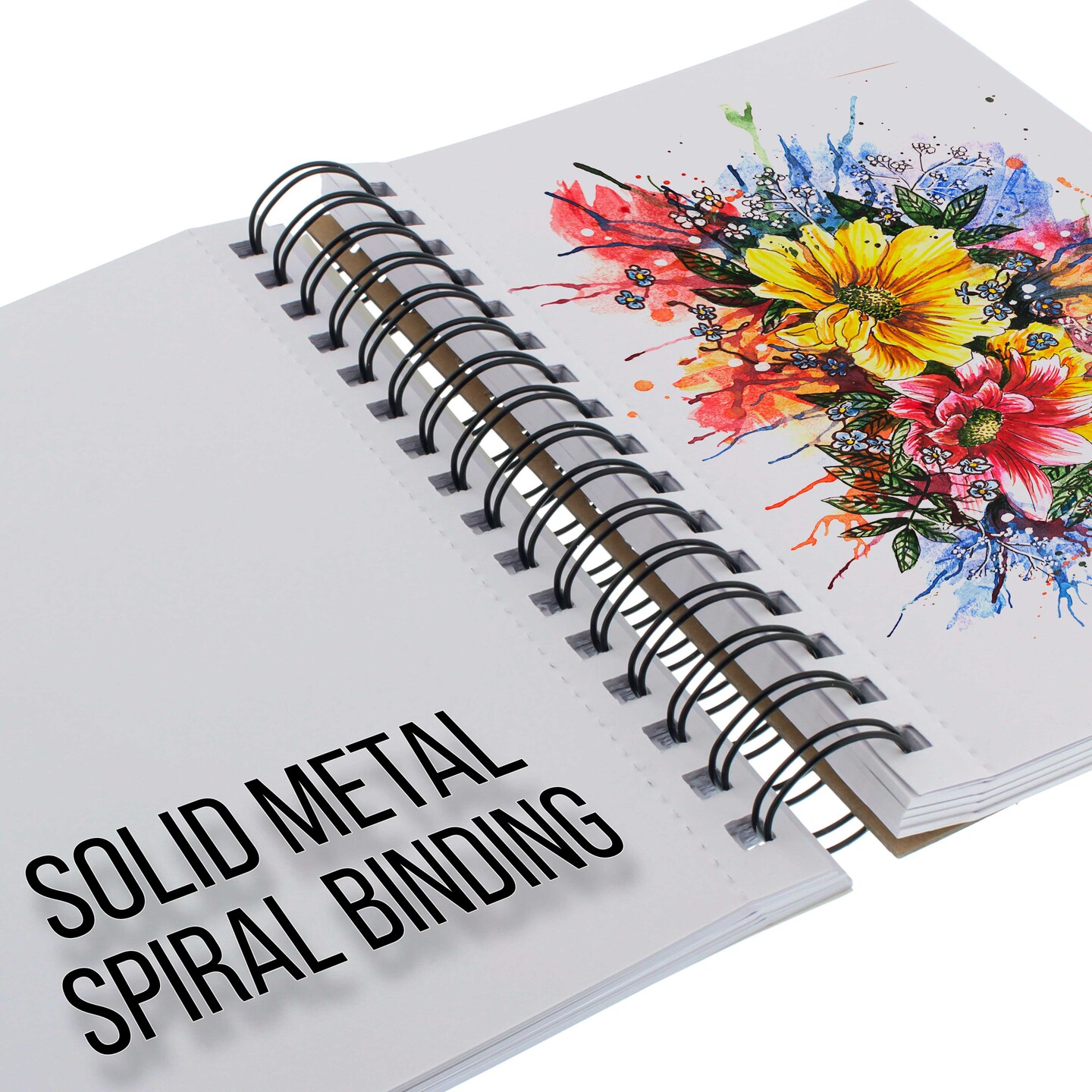 5.5&#x22;x8.5&#x22; Mixed Media Sketchbook, 2 Pack (60 Sheets), 98 lb (160 gsm) - Spiral-Bound Pad with Perforated Acid-Free Paper - Artist Sketch Book For Drawing, Painting, Watercolor