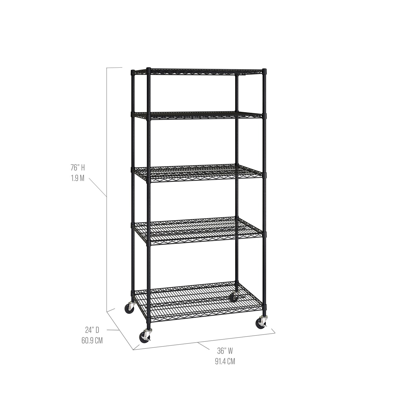 Seville Classics UltraDurable 5-Tier NSF-Certified Steel Shelving