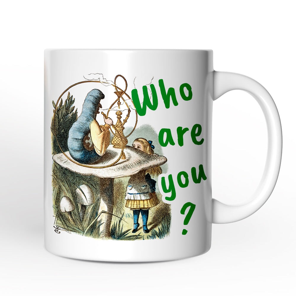 The Caterpillar Who Are You Vintage Mug, Alice&#x27;s Adventures in Wonderland