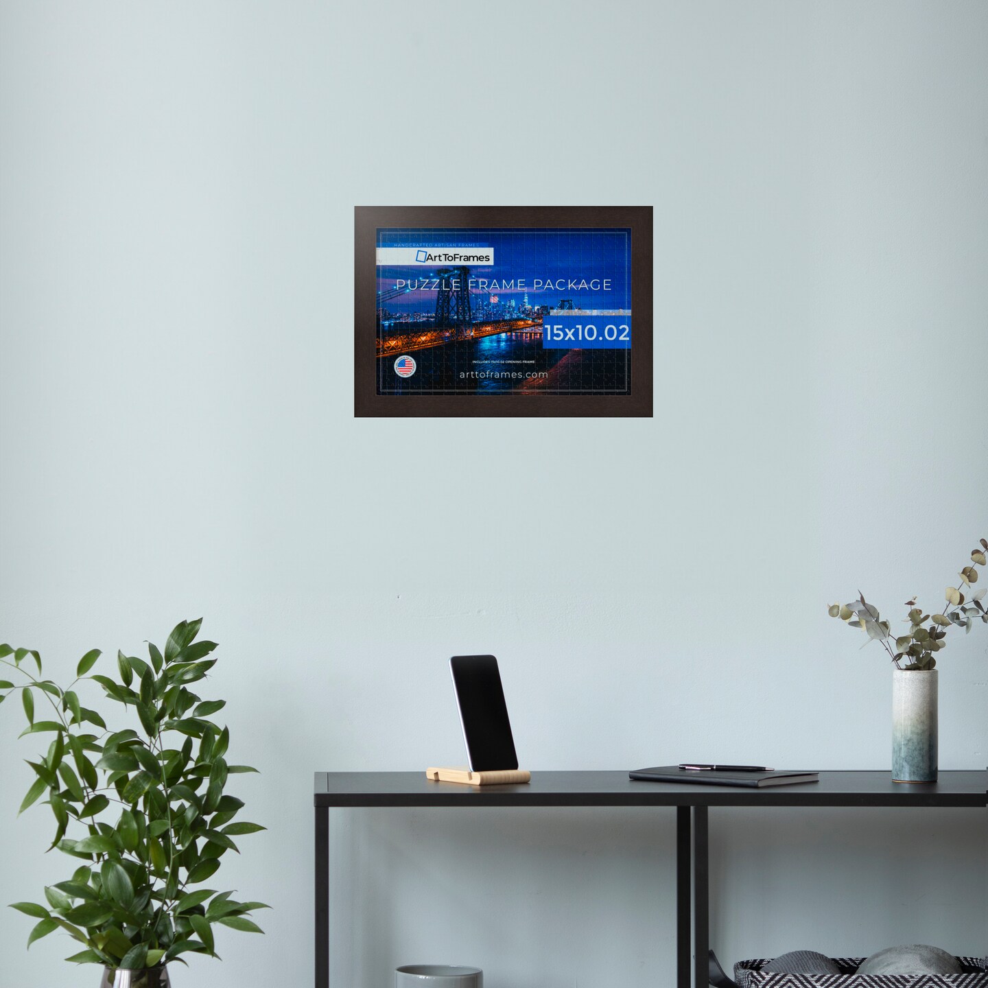 ArtToFrames 15x10.02 INCH / 38x26 CM Puzzle Frame for 1000 piece Puzzles.This 1.00 Inch Custom Wood Frame for Puzzles Comes with Regular Glass, Available in Multiple Colors