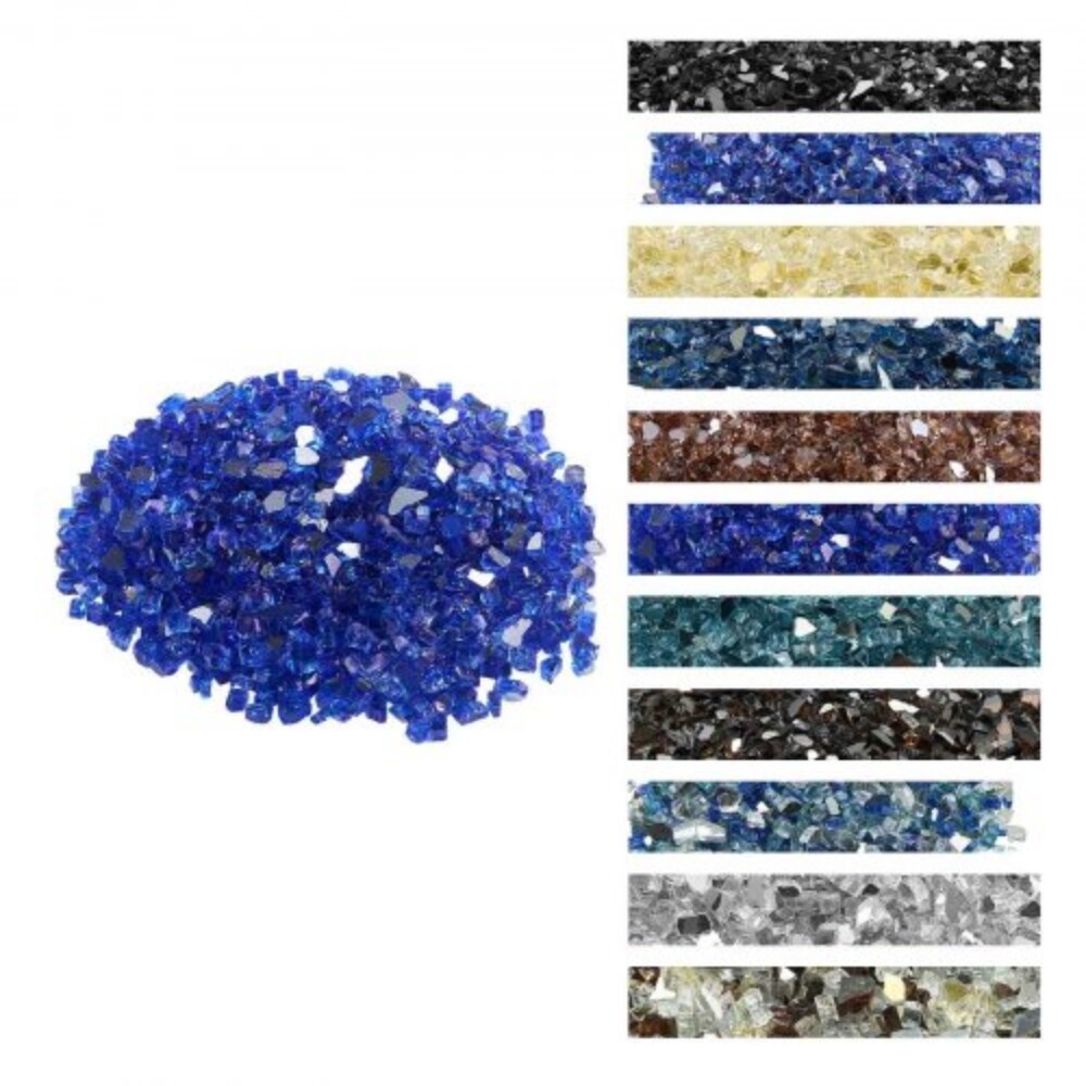 Fire Glass 20 LBS High Temp Resistant Fireplace Rocks Smokeless Firepit Cobalt Blue