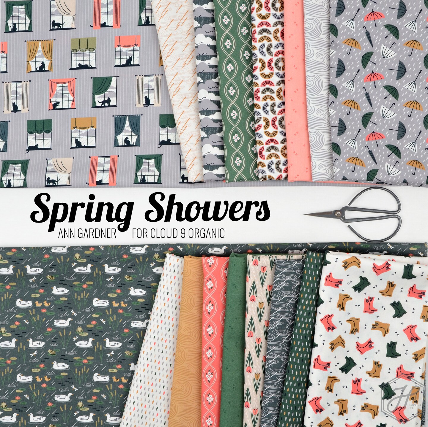 Spring Showers 10" Square Pack (Layer Cake) by Cloud9 (600309)