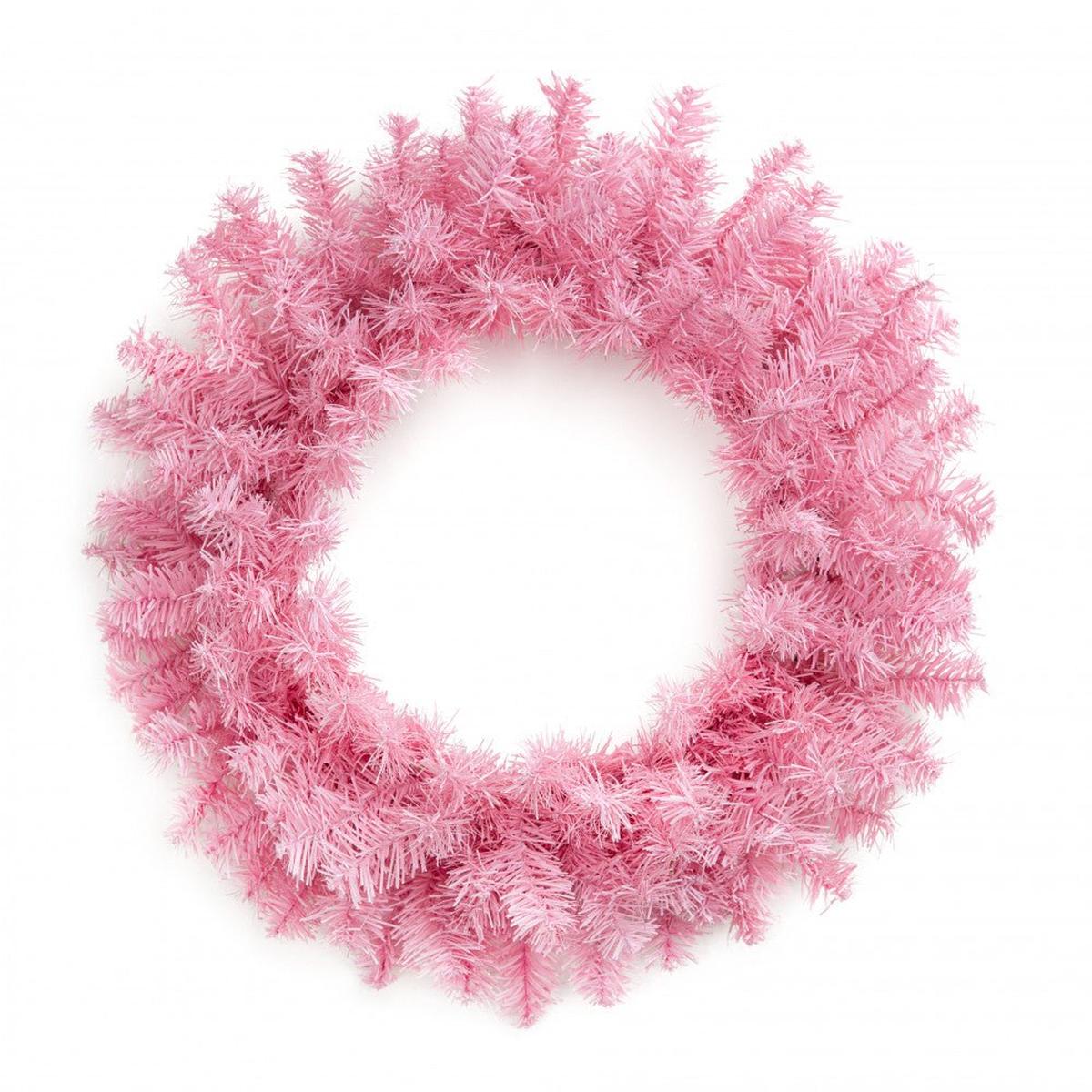24&#x22; Pine Wreath Frame: Pink