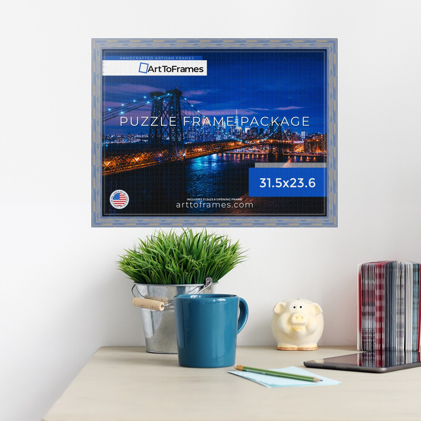 ArtToFrames 31.5x23.6 INCH / 80x60 CM Puzzle Frame for 1500 piece Puzzles.This 1.50 Inch Custom MDF Frame for Puzzles Comes with Economy Acrylic, Available in Multiple Colors