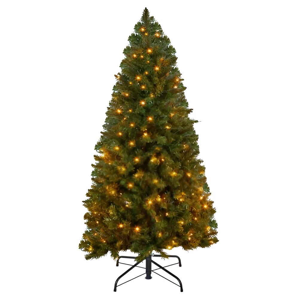 Green PVC and Iron 4x2.6ft Pre-Lit Christmas Tree with 120 LED Lights