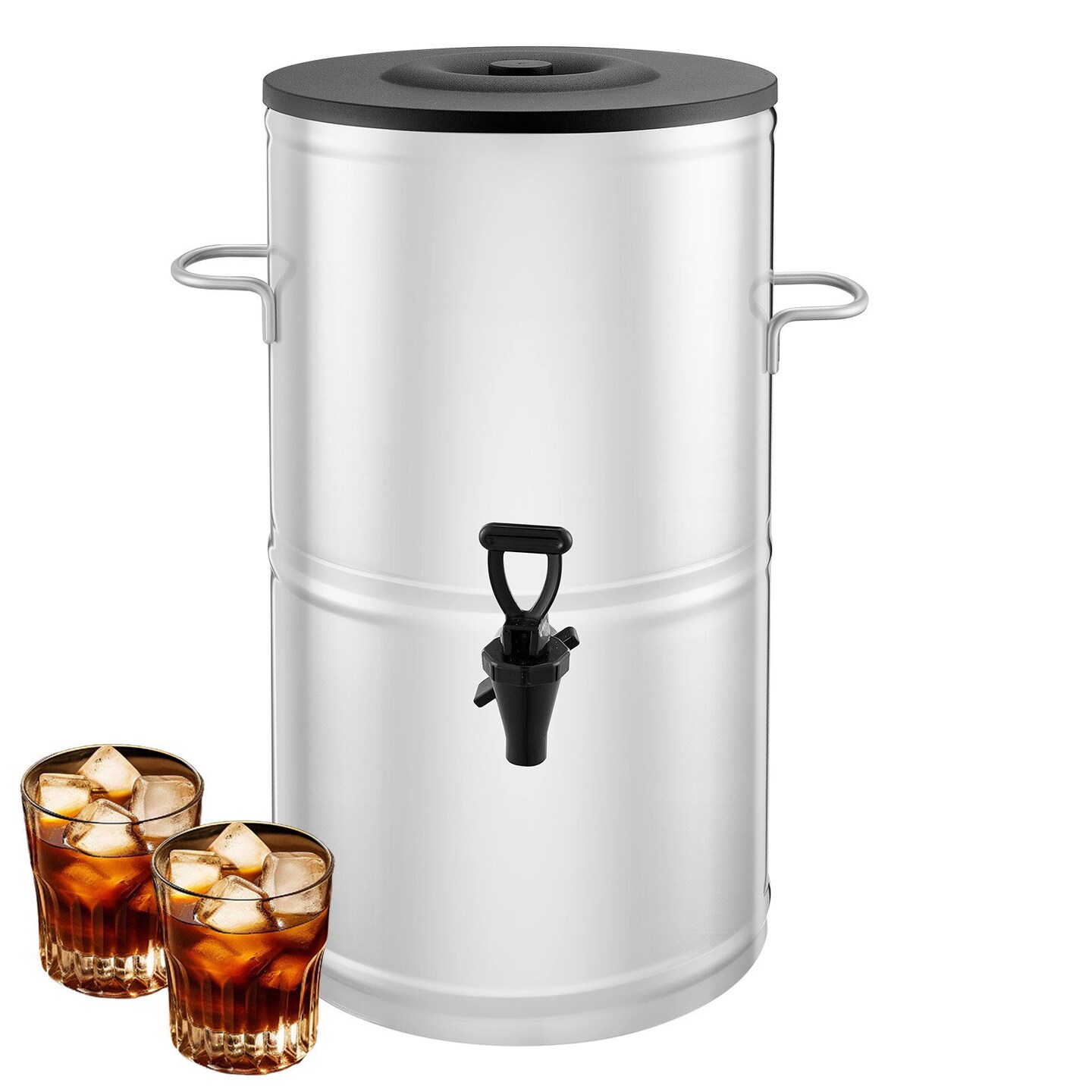 4 Gal Stainless Steel Iced Tea Dispenser with Spigot and Handle