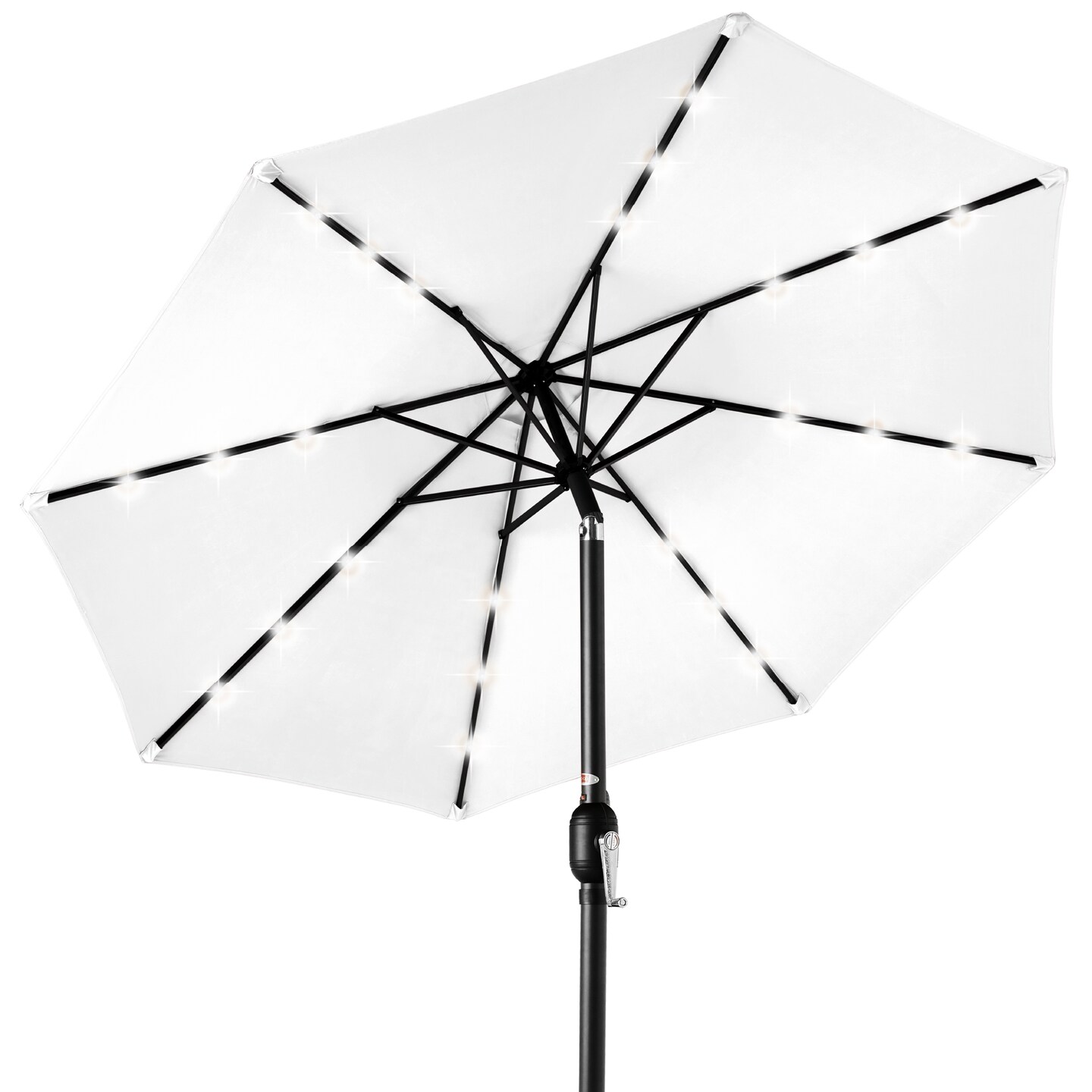 Best Choice Products 10ft Solar LED Lighted Patio Umbrella w/ Tilt Adjustment, UV-Resistant Fabric