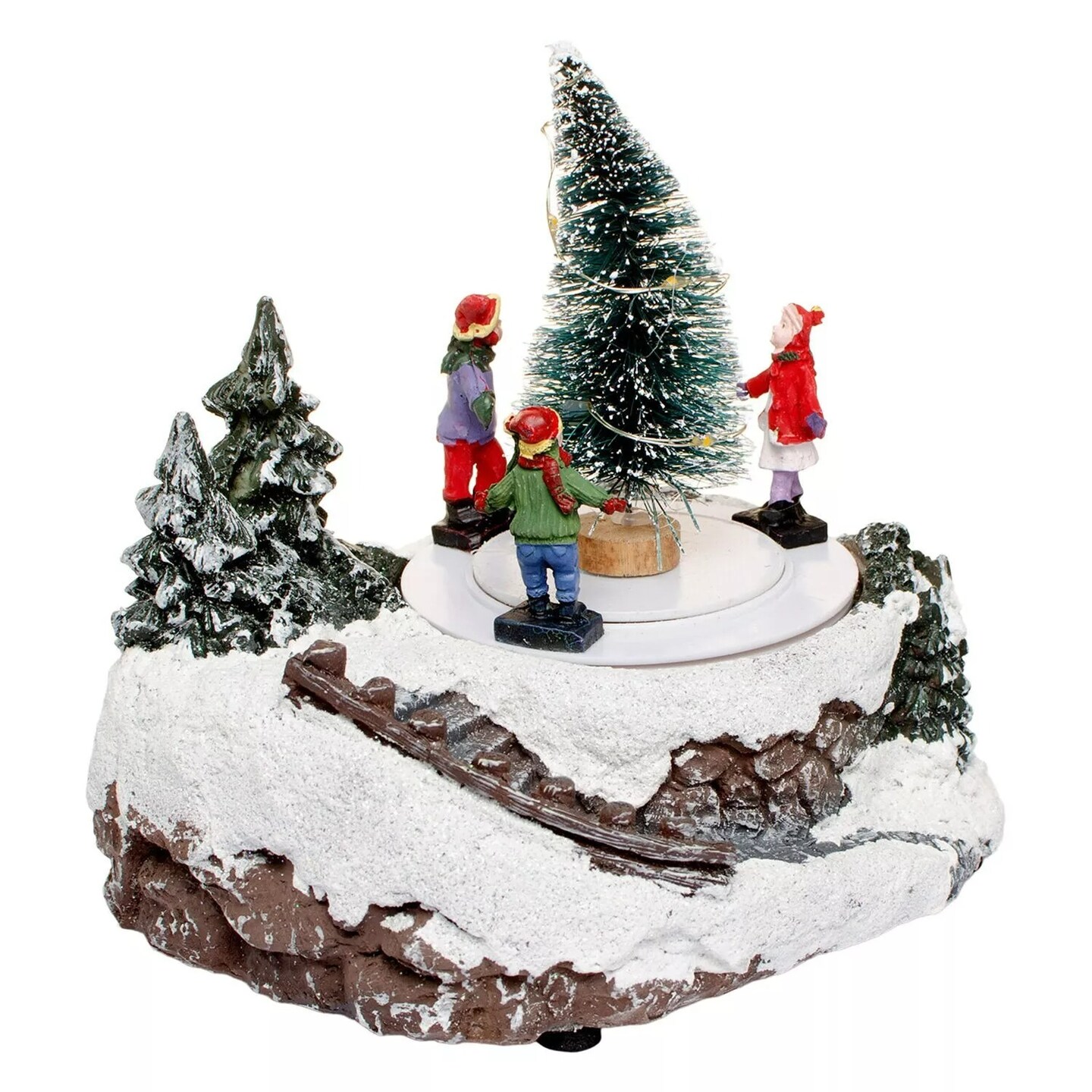 LED Ice Skating Kids Christmas Decoration Winter Scene Rotating Lighted 6x6&#x22;