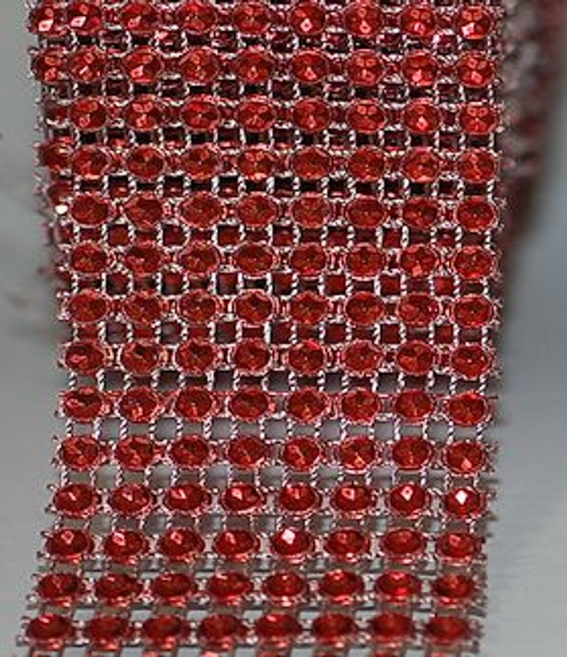 1.5" x 10 Yards Red Diamond Mesh Ribbon 5 Rolls of Rhinestone Bling Ribbon