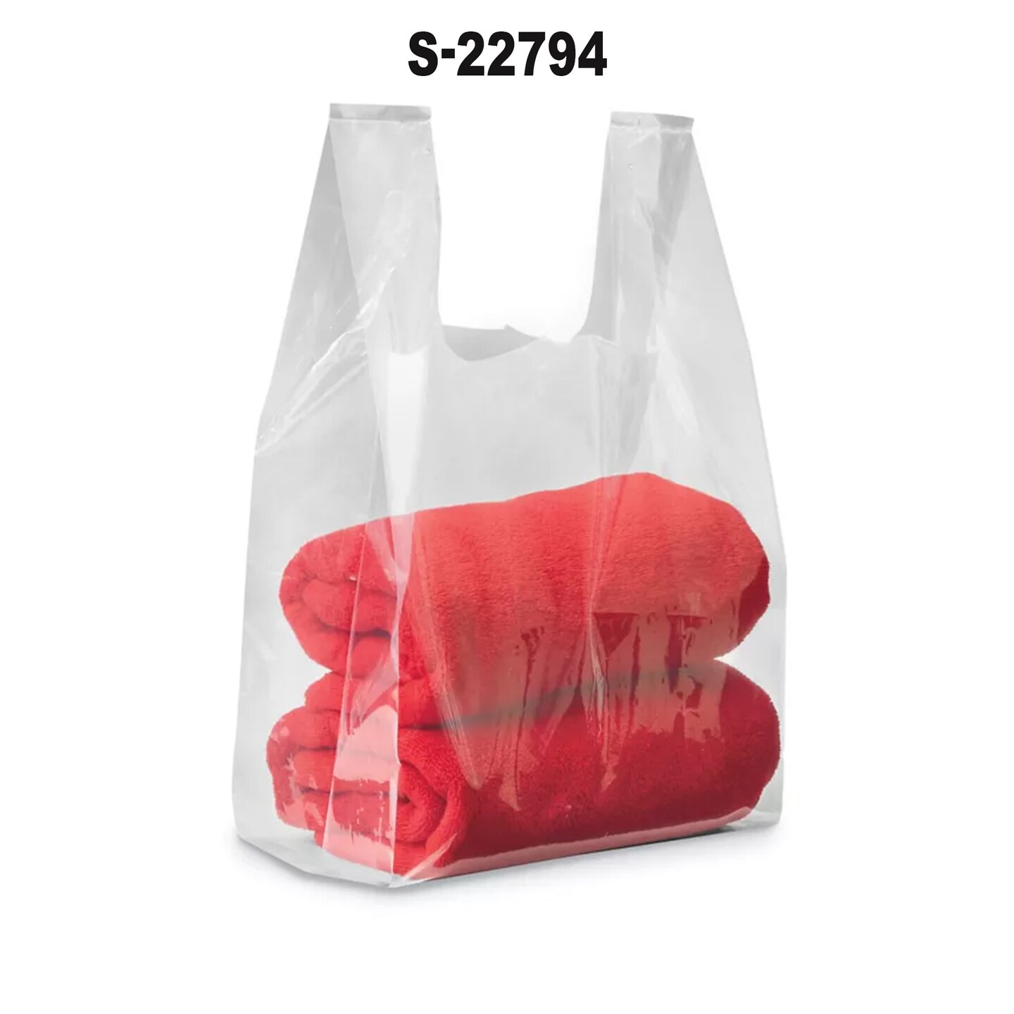Super Tough T-Shirt Bags Plain 12 x 7 x 22 Inch