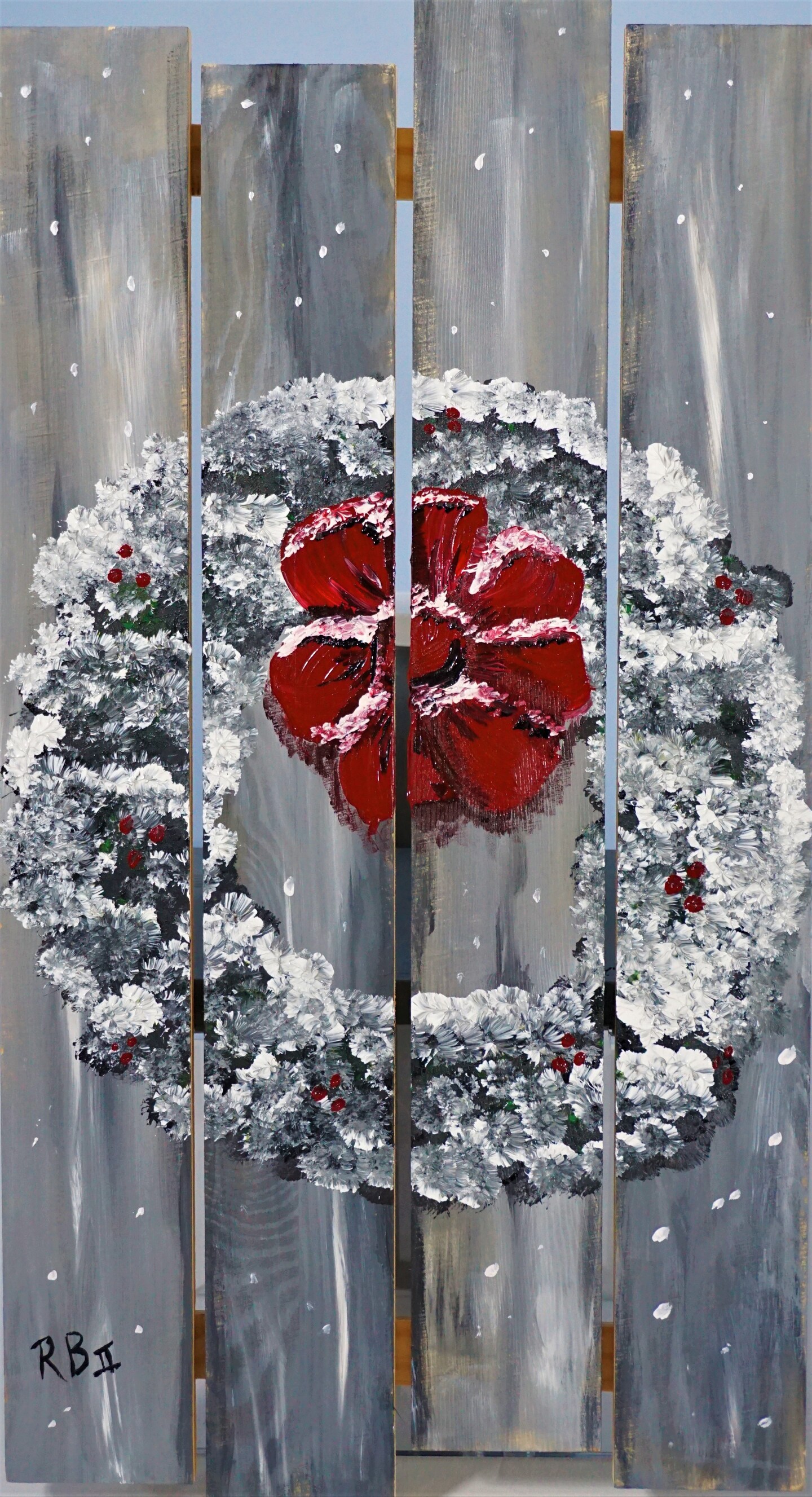 Christmas Paint Kit - The Winter Wreath Acrylic Painting Kit &#x26; Video Lesson, Christmas DIY, Art Gift Set, Beginner Painting, Paint At Home