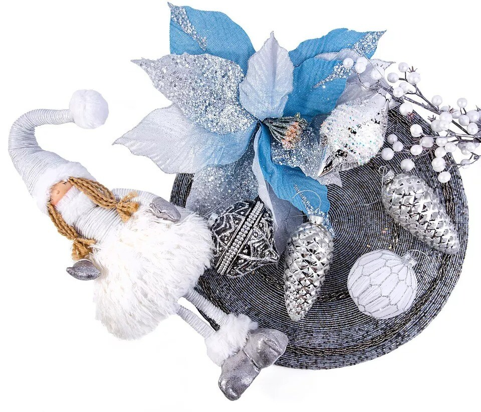 SET OF 2 Silver Pinecones Ornaments, Glass Ornaments, Christmas Pine Cones 5.3&#x22;