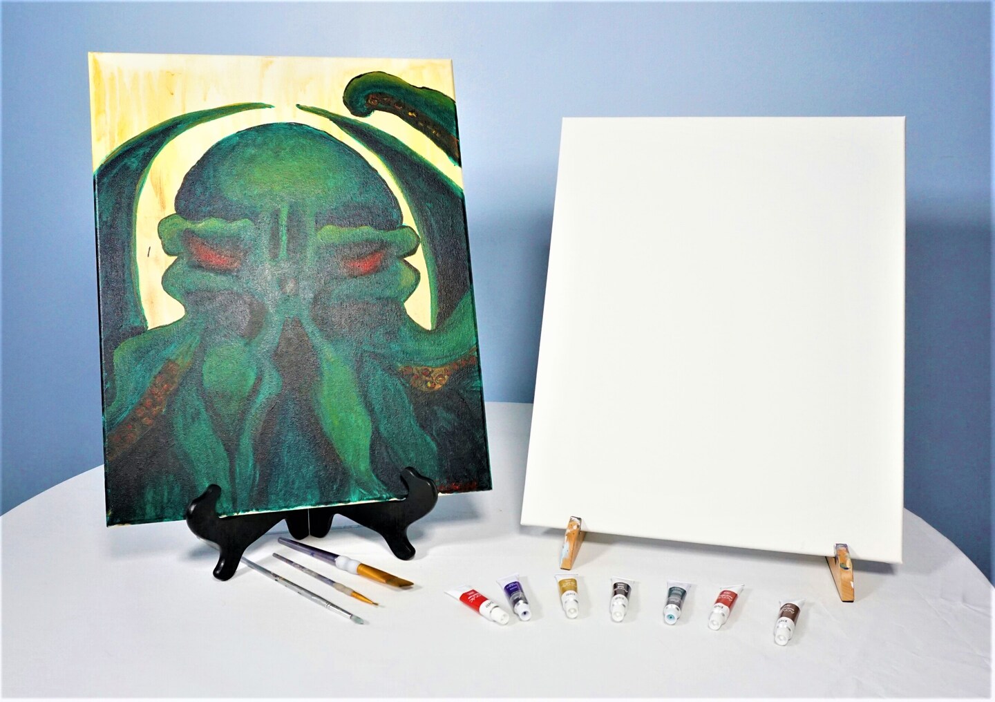 Halloween Paint Kit - Cthulhu Acrylic Painting Kit &#x26; Video Lesson, Halloween Craft, Beginner Painting, Paint At Home