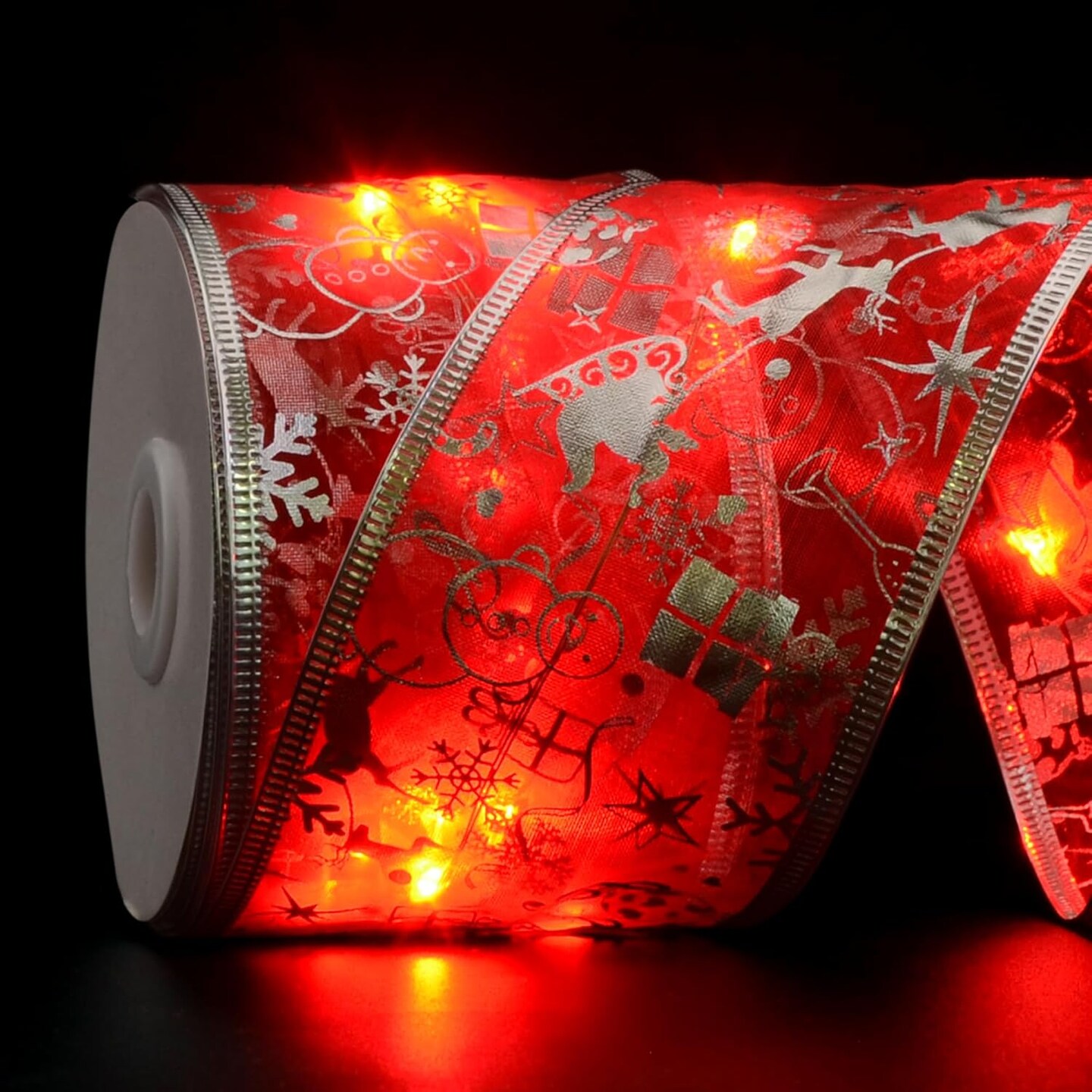 Christmas Decorations - 2.5Inch x 66Ft 200 Led Christmas Tree Ribbon Lights with 8 Lighting Modes, Battery Operated & USB Powered Fairy String Lights with Timer for Xmas Tree Decor