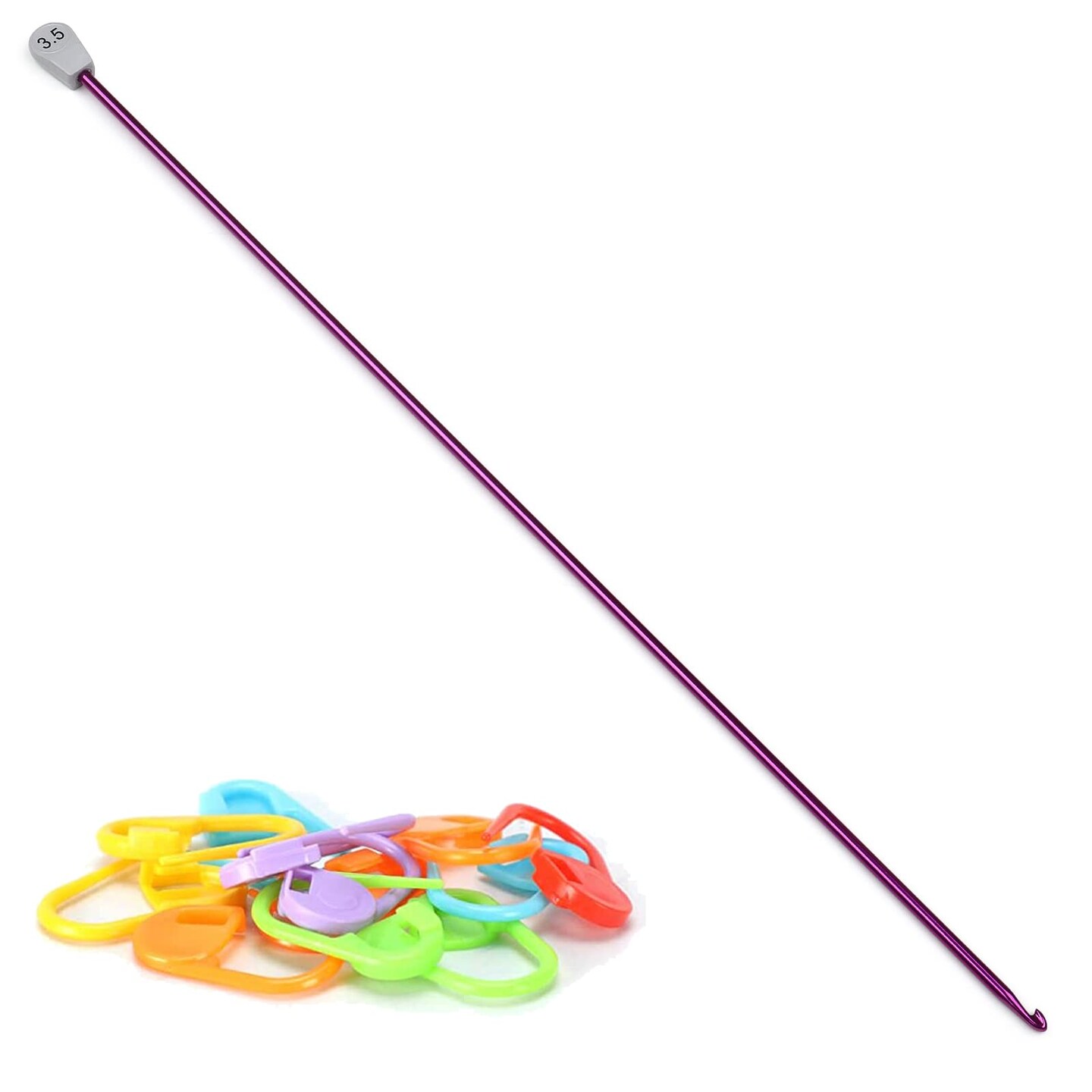 Tunisian Crochet Hook 3.5 mm (Size E), Aeelike Extra Long Afghan Hook Metal Multicolor for Beginners and Crochet Hooks Lovers,Tunisian Crochet Needles for Crocheting Hats,Socks and Cute Animals