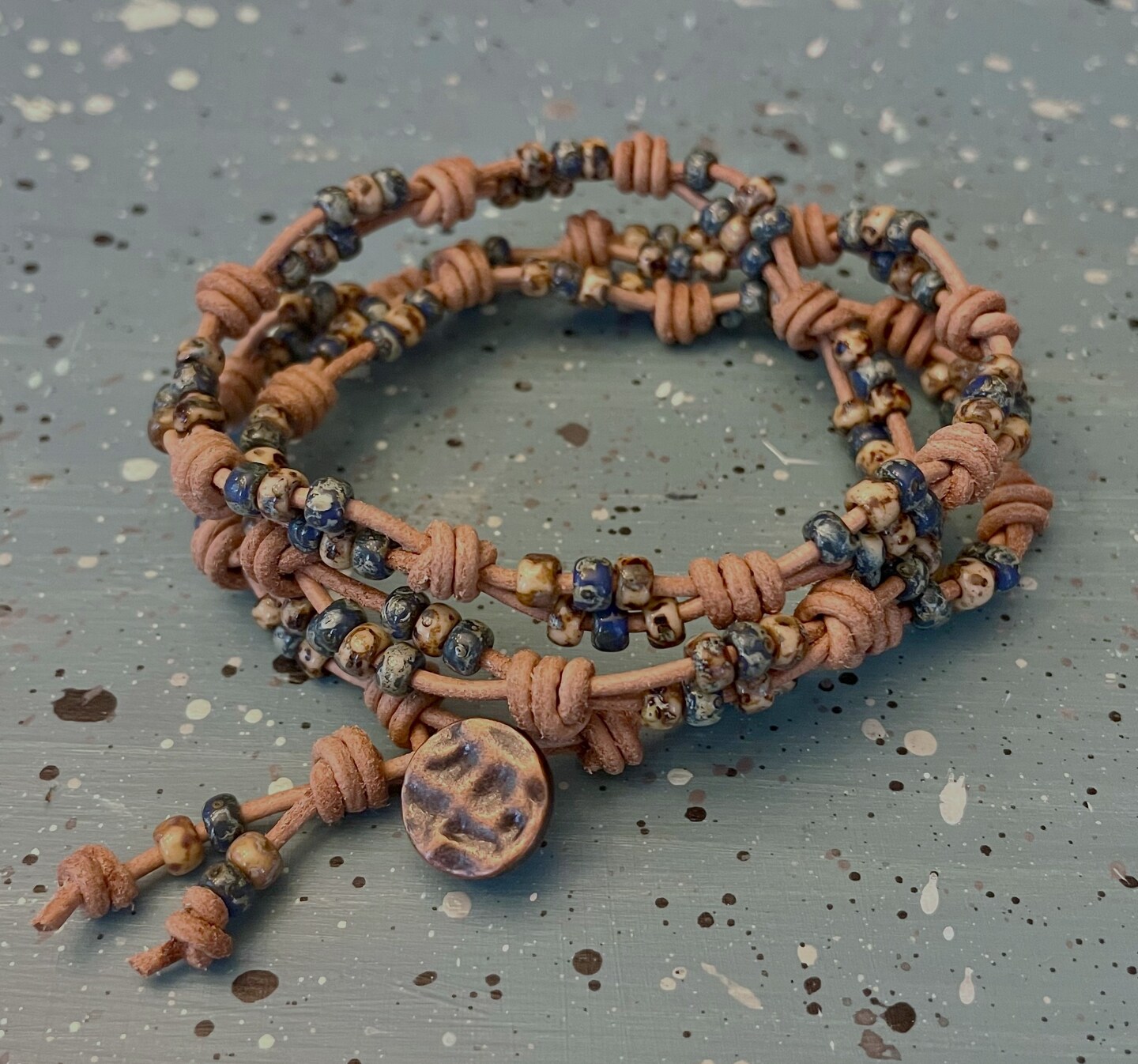 Barrel Knot and Miyuki Seed Bead Bracelet Mik7 | MakerPlace 
