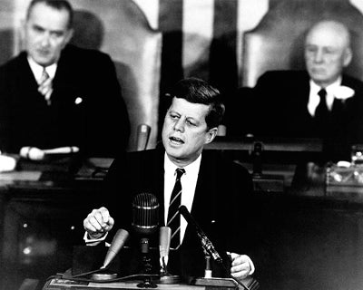 Framed Art President John F. Kennedy 'Man on the Moon' Speech Before Congress, May 25, 1961 by McMahan Photo Archive 8 x 10