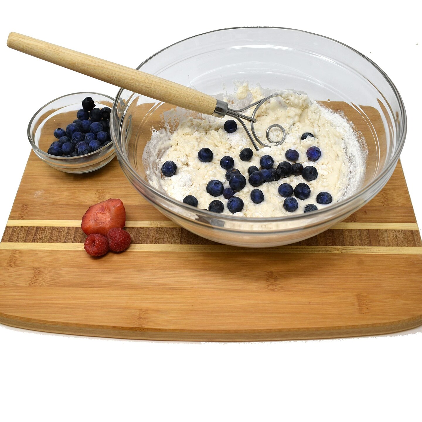 Norpro 12-inch Danish Dough Whisk, Wooden Dutch Whisk with Stainless Steel Dough Hook