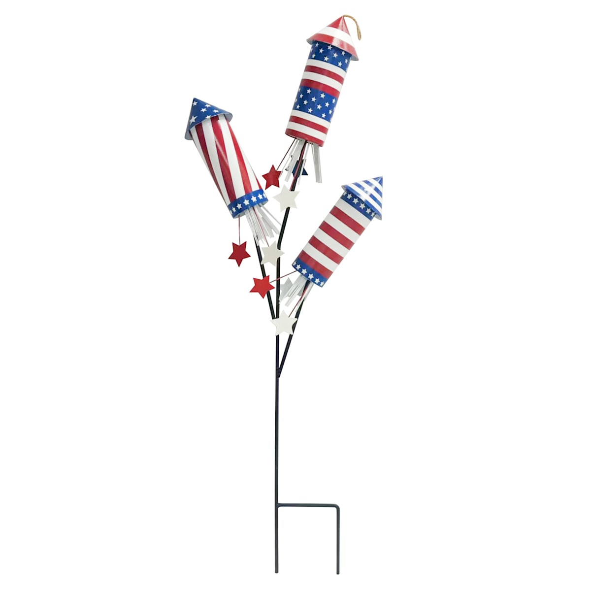 30" Patriotic Firecracker Yard Stake – Triple Design Outdoor Decor