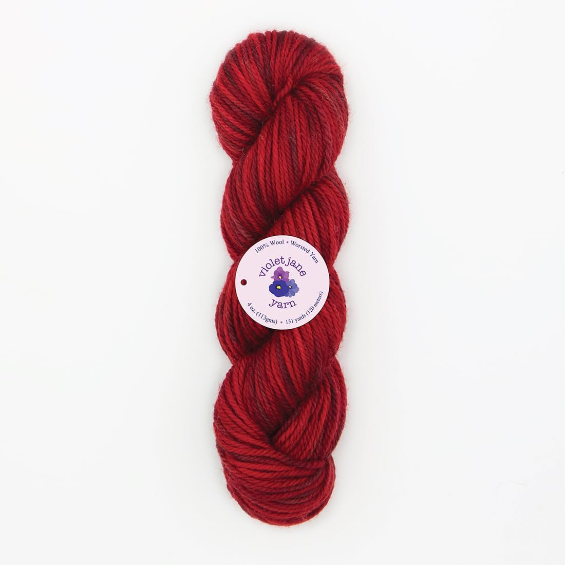 The Oxford Company Violet Jane 100% Wool Variegated Hand-Dyed Rug Yarn 4 Oz. Skein (approx. 55 yds)