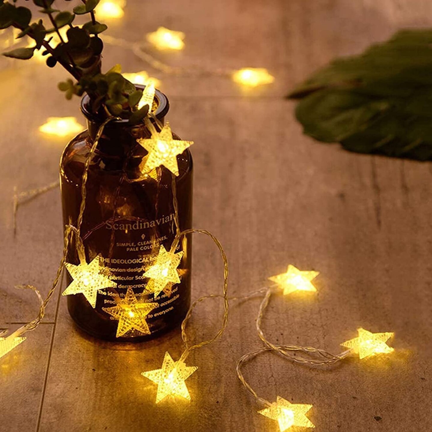 20 LED Star String Lights 10 FT Fairy Christmas Lights Battery Operated for Indoor &#x26; Outdoor, Party, Wedding and Holiday Decorations Warm White