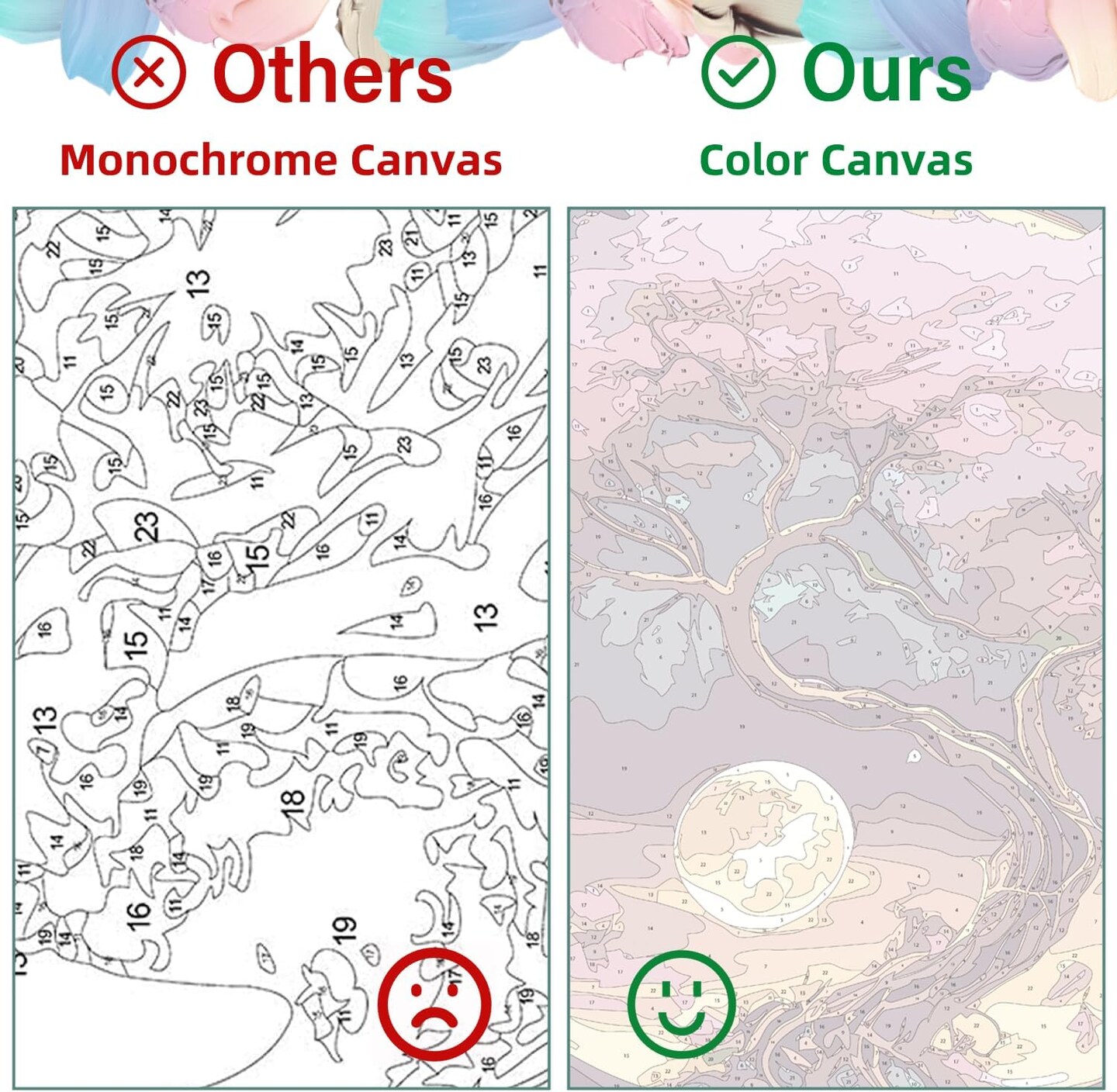 Flowers Paint by Numbers Kit for Adults – Beginner-Friendly DIY Canvas, 16x16", Windowsill Floral Design for Home Wall Decor