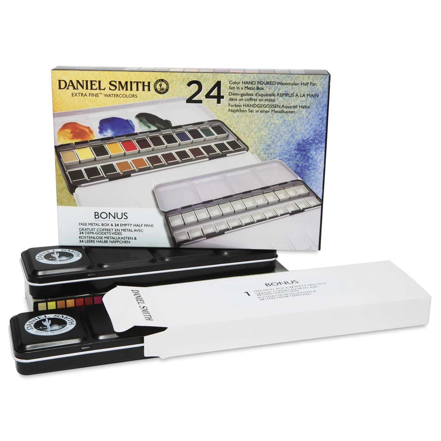 Daniel Smith Watercolor Half Pan - Set of 24, Metal Boxes