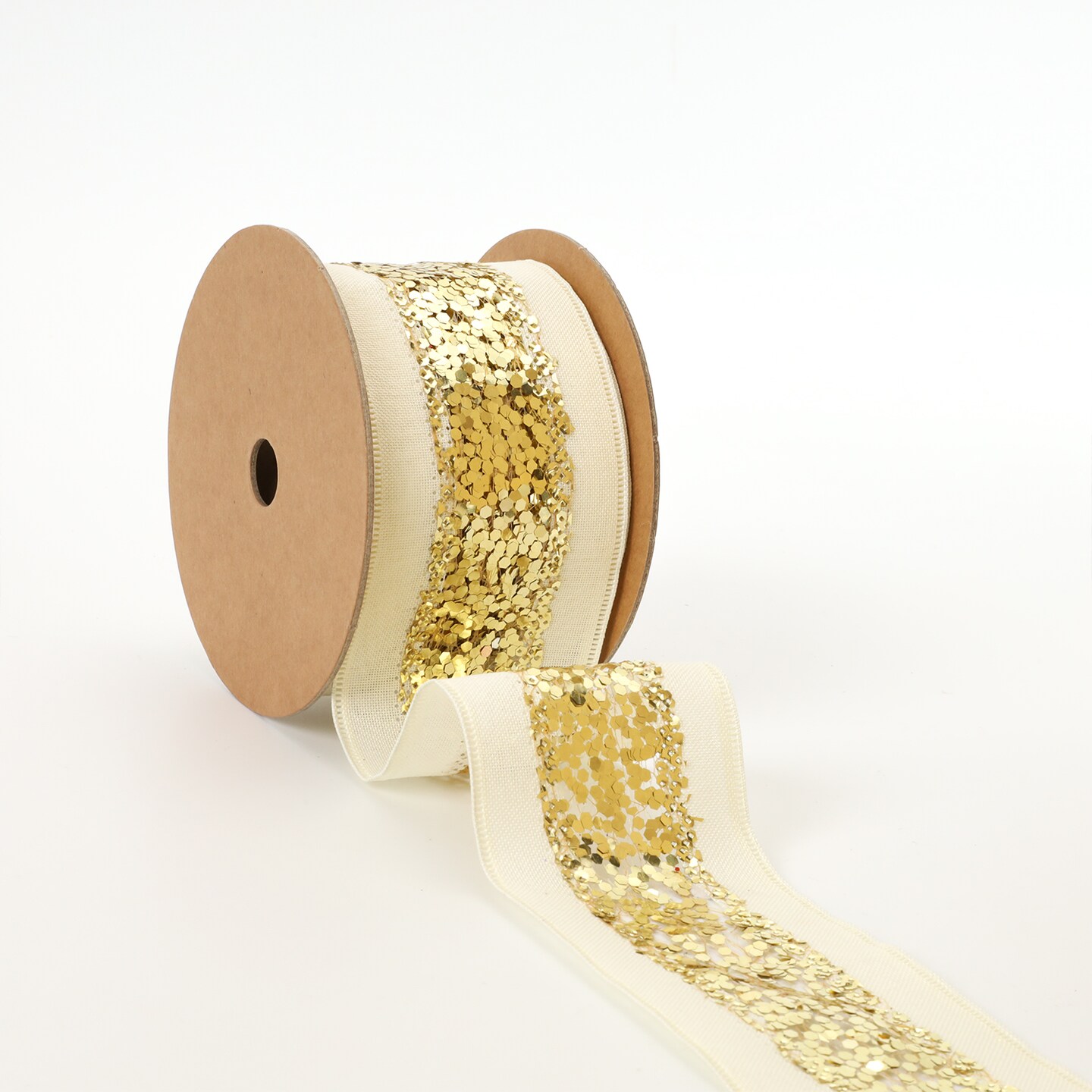 LaRibbons 2 1/2&#x22; Metallic Striped Wired Ribbon | 10 Yard Roll