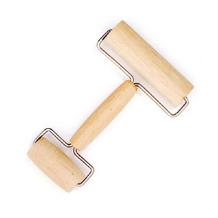 Norpro Wood Double Dough Roller for Pie, Pasta, Cookies and Pizza Dough
