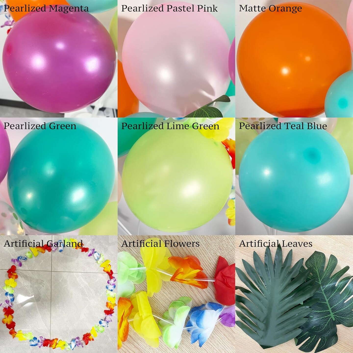 161-Piece Tropical Balloon Arch Kit – Hawaiian Theme with Rose Gold Confetti Balloons, Palm Leaves, and Flowers for Summer Luau, Baby Shower, Beach, Flamingo Pool, and Aloha Birthday Party Decorations