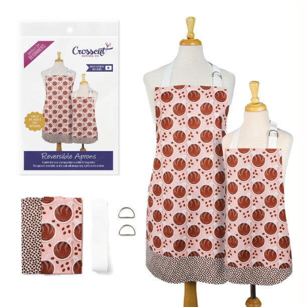 Crosscut Sewing Co.&#xAE; Apron Sewing Project Kit - Beginner Sewing Kit - Sewing Kit for Kids