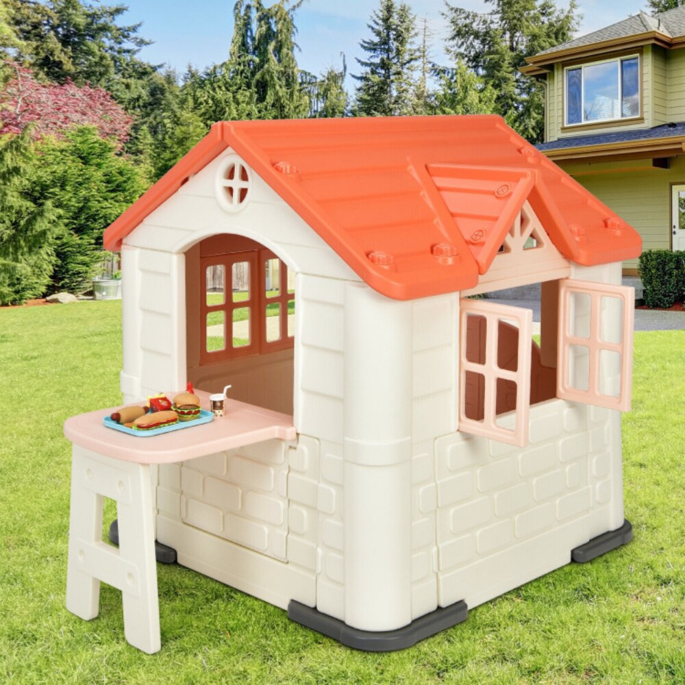 HDPE Playhouse Set with Slide, Table and Cover for Kids