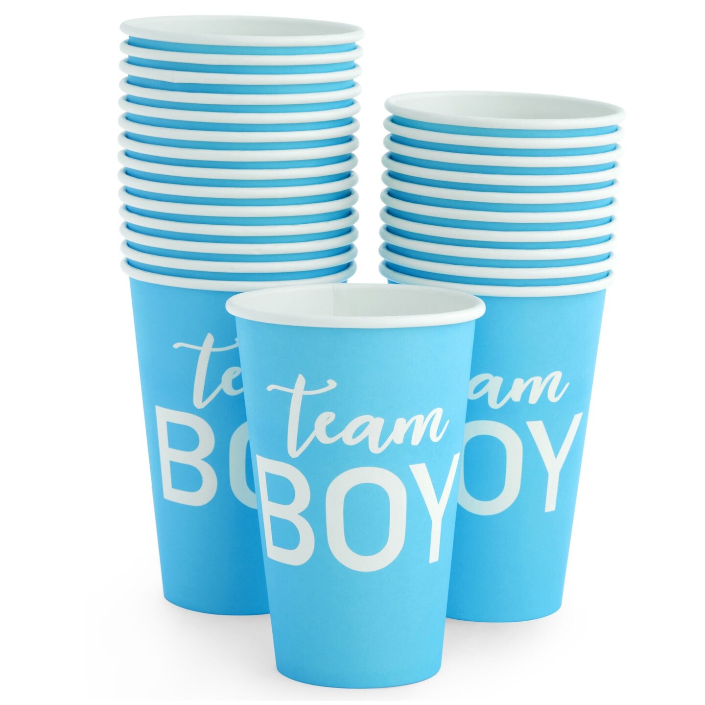 Paper Party Cups, Gender Reveal Party Supplies (12 oz, Pink and Blue, 50-Pack)