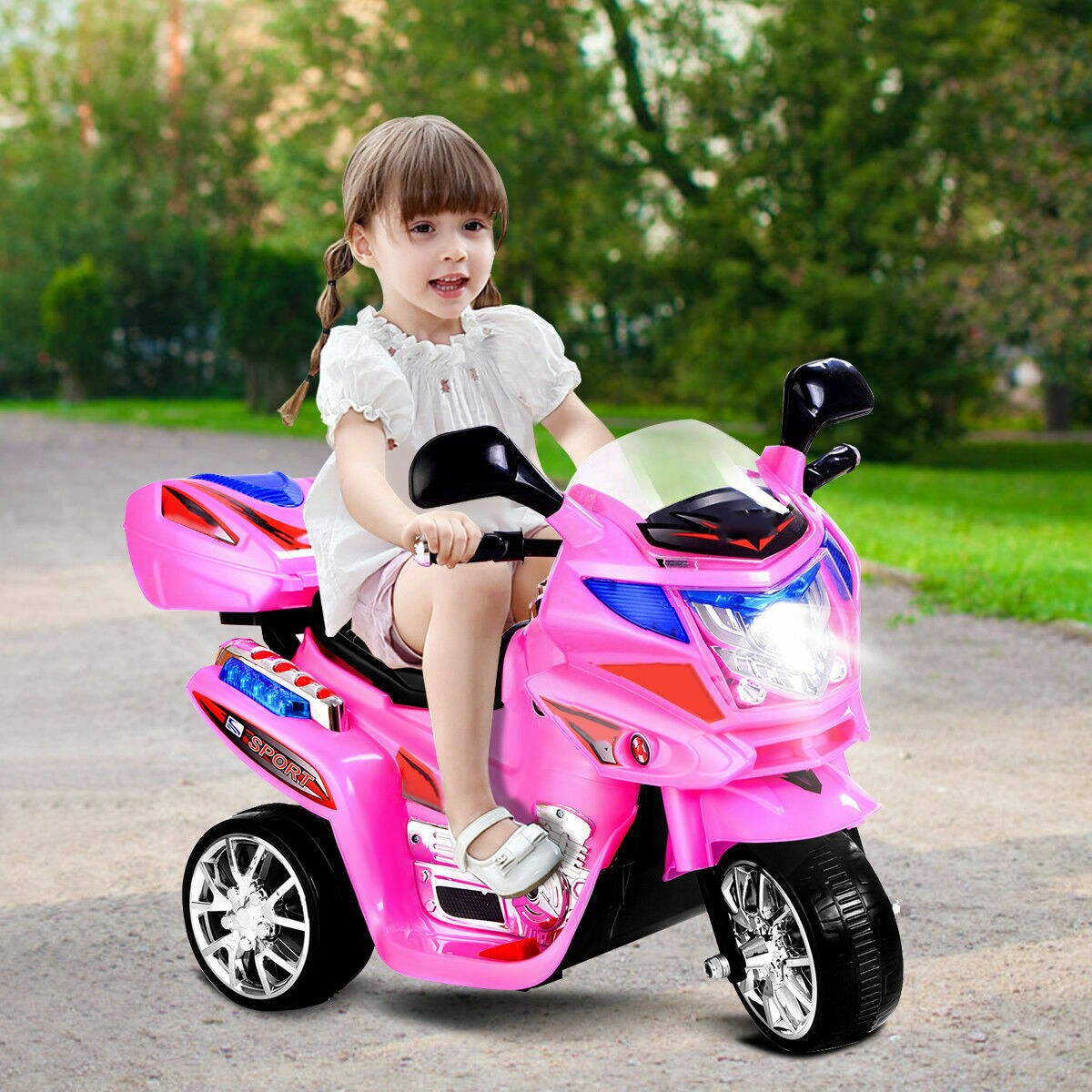 Kids Ride-On Motorcycle with Music, Lights and Rechargeable Battery