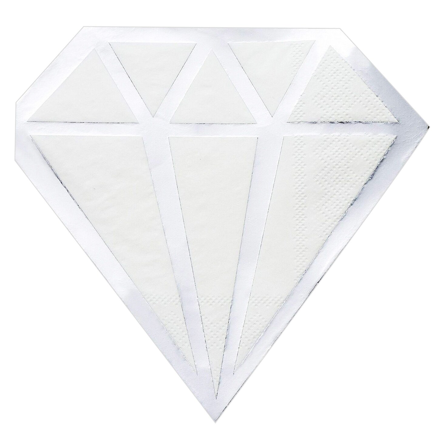 Silver Foil Diamond Die Cut Paper Party Napkins (6.2 x 6.2 Inches, 50 Pack)