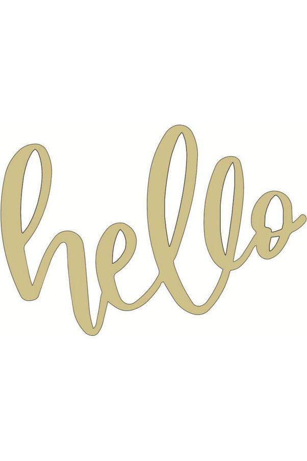 Hello Decorative Script Unfinished Wood Cutout