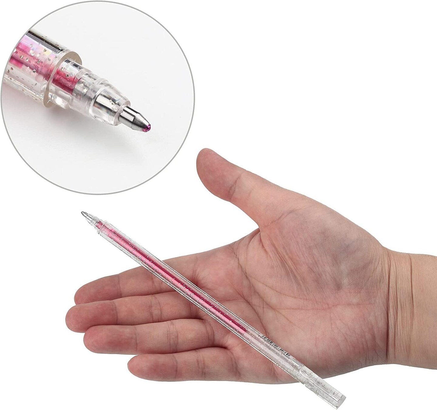18-Piece Glitter Gel Pens, 1.0mm Metallic Sparkle for Coloring & Journaling