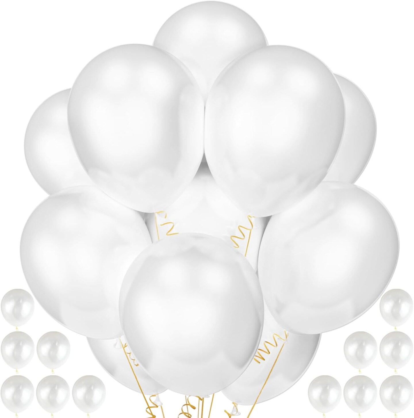 120 Pack Pearl White Balloons