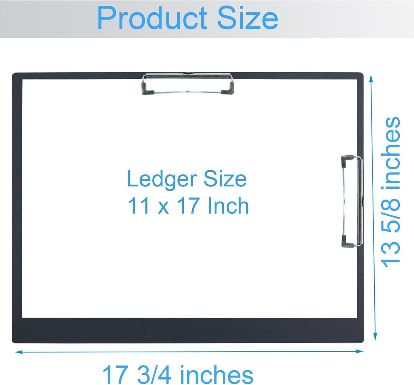 11x17 clipboard Double Clip Extra Large Clipboard Low Profile Clip 11 x 17 Clipping Board Light Weight Not Fragile Plastic Black Pack of 1