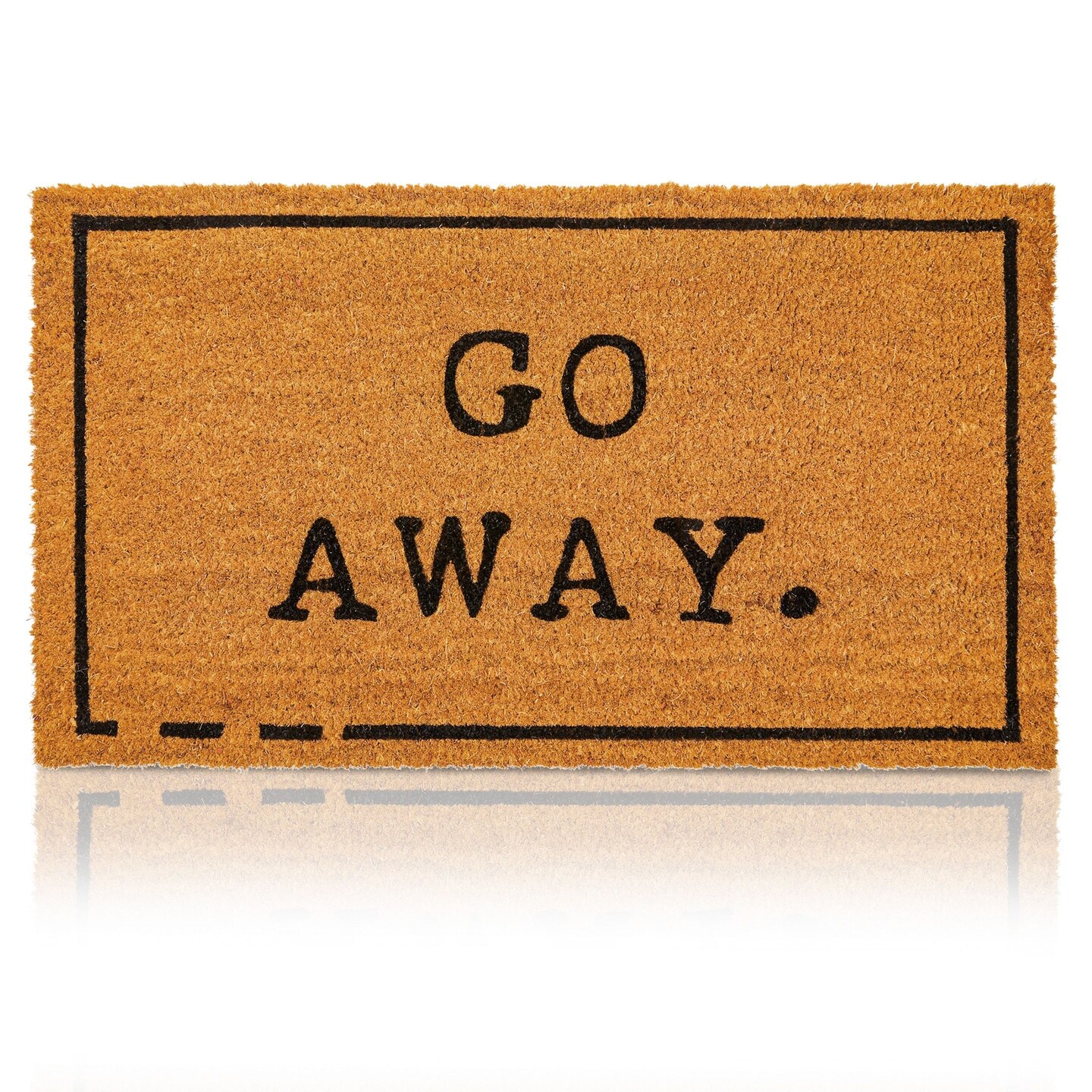 Go Away Doormat, Funny Front Door Welcome Mat for Outdoor Porch or Patio, Natural Coco Coir (17 x 30 In)