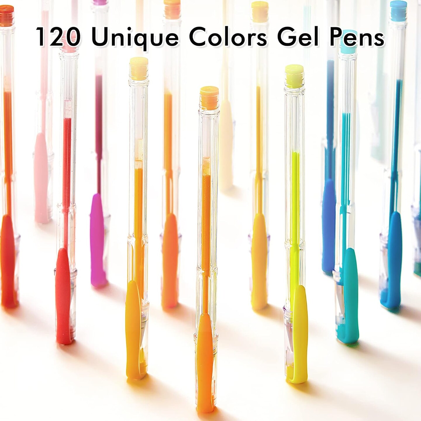 120 Unique Colors (No Duplicates) Gel Pens Set for Adult Coloring Books Art Markers