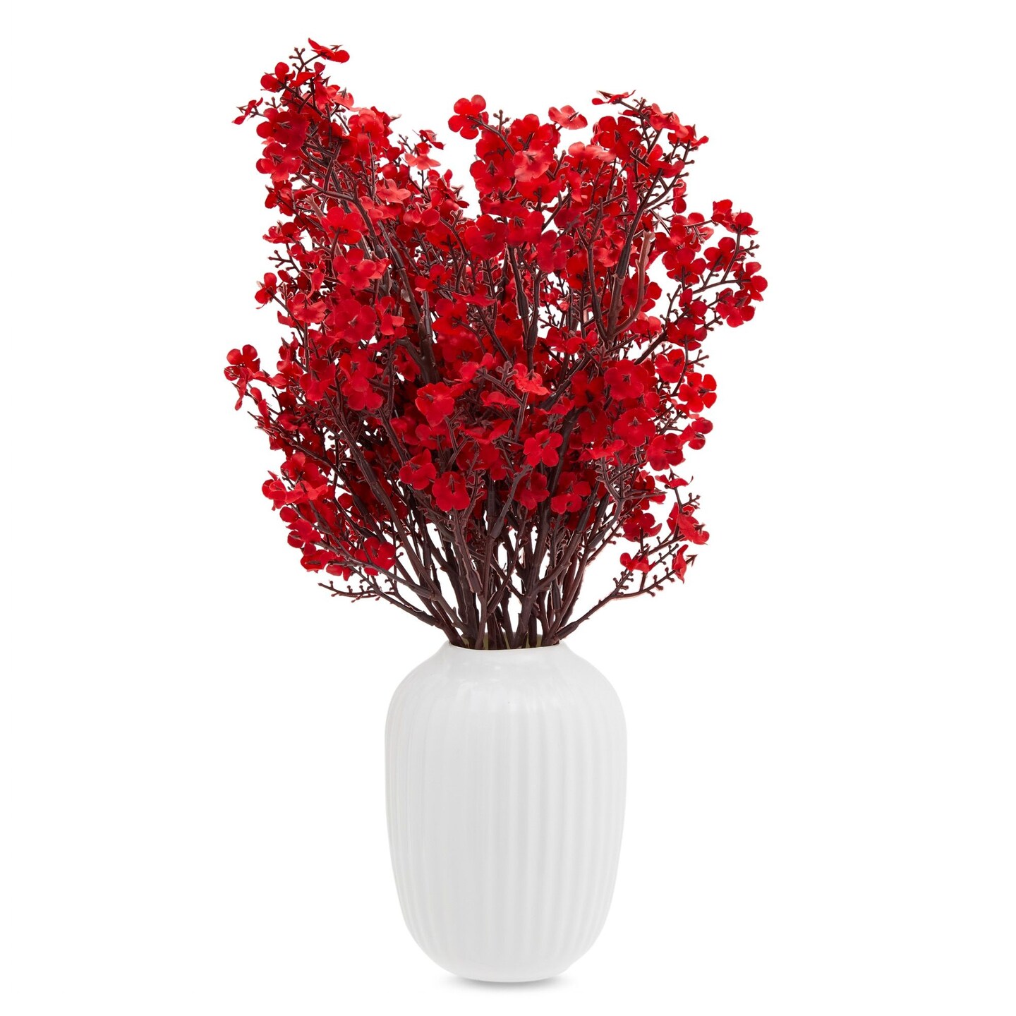 6 Pack Silk Artificial Baby&#x27;s Breath Flowers with Stem, Babies Breath Faux Flower Bouquet, Fake Floral Arrangement for Table Centerpiece Decorations (20 in, Red)