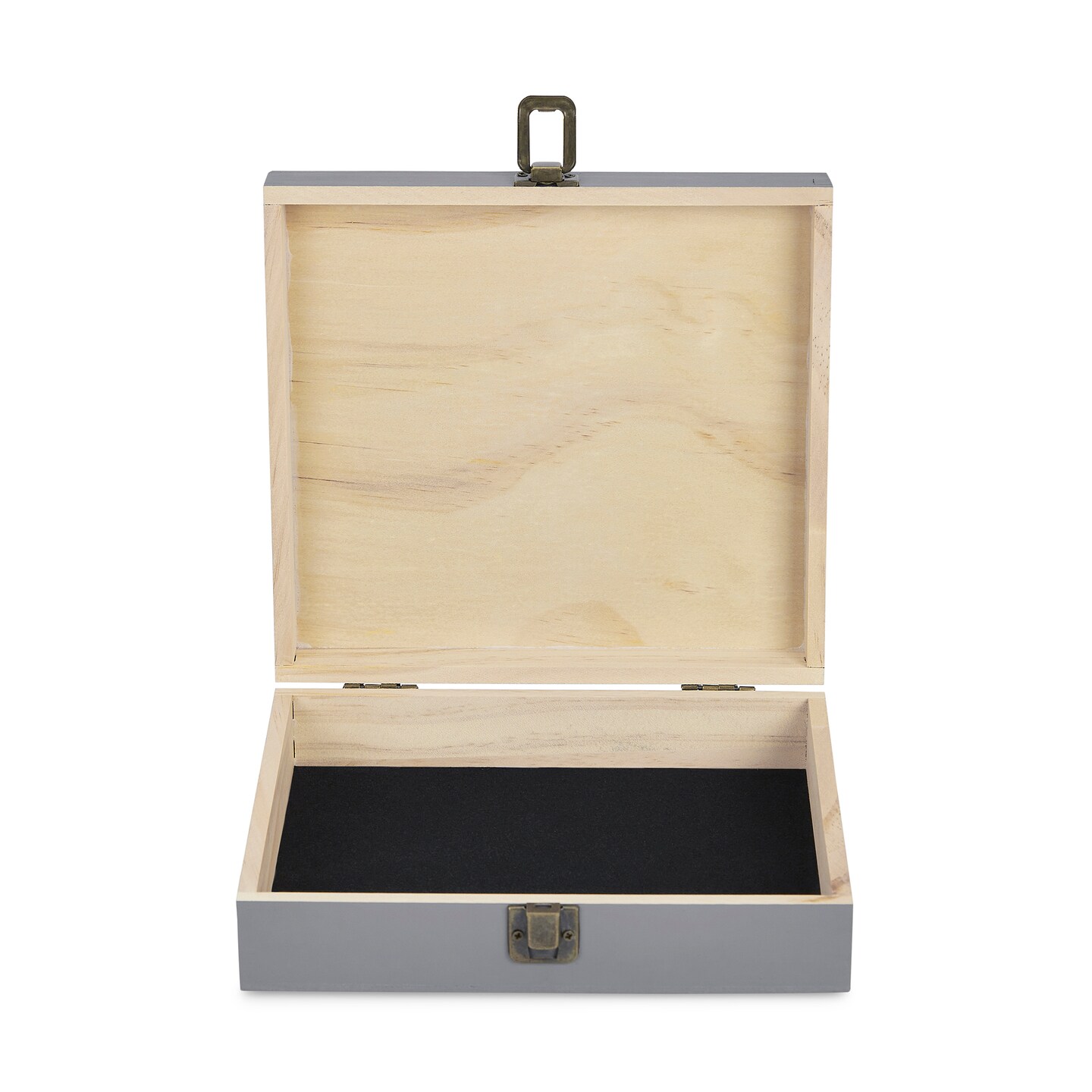 Makerflo Natural Pine Wood Cigar Box, Hinged Back &#x26; Front Clasp, Black Felt Lined, 8.5&#x22; x 8&#x22; x 2.4&#x22;, Ideal for Craft - (Laser Engraving, Epoxy, UV DTF, and Vinyl)