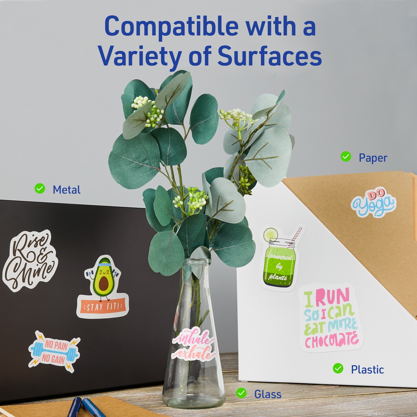 Avery Printable Sticker Paper, 8.5&#x22; x 11&#x22;, Matte White, Repositionable Adhesive, Laser &#x26; Inkjet Compatible, 30 Full-Size Label Sheets (2-Pack of 3383)