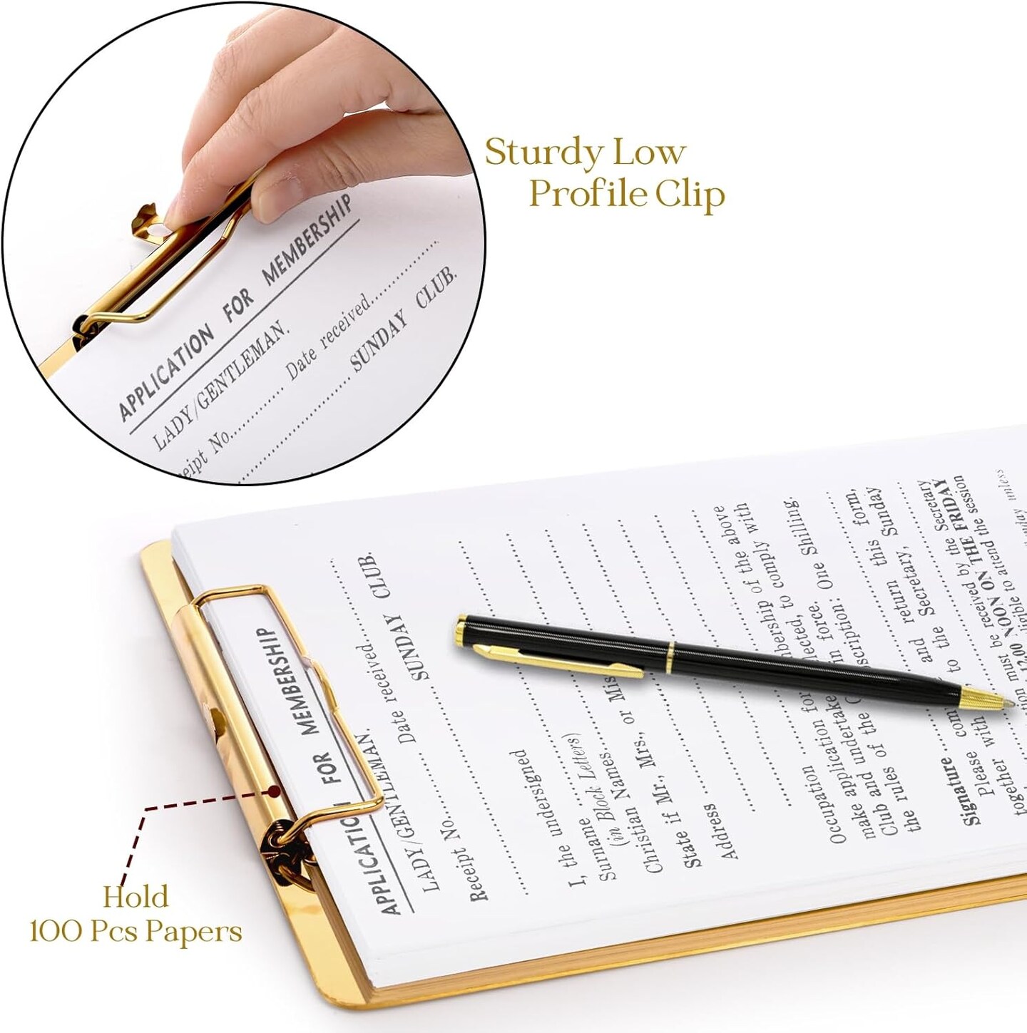 2 Pack Metal Clipboards, Stainless Steel Clip Board with Low Profile Clip, A4 Letter Size File Holder for Office, School, Hospital, Laboratory, Jobsite, Warehouses, Hotel, Restaurant