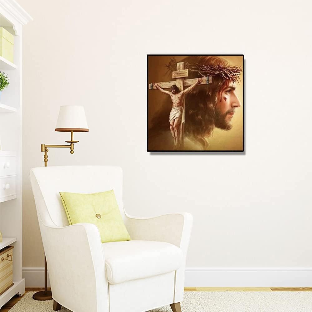5D Full Drill Jesus Diamond Art Painting Kit for Adults – 12x12 Inch Round Drill Religious Diamond Painting for Relaxation and Home Wall Decor