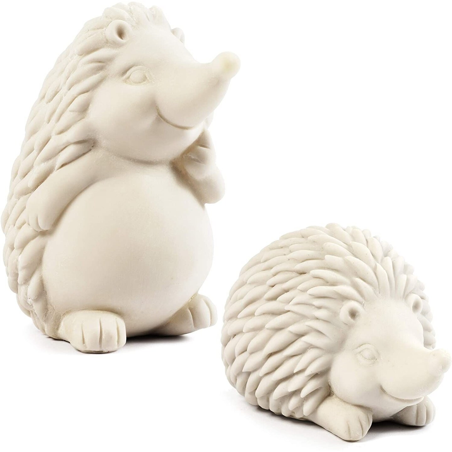 2 Pack Paint Your Own Hedgehog Animal Figurines - Ceramics to Paint for Adults - Blank Paintable Statues, Ready-to-Paint DIY Art &#x26; Craft Supplies