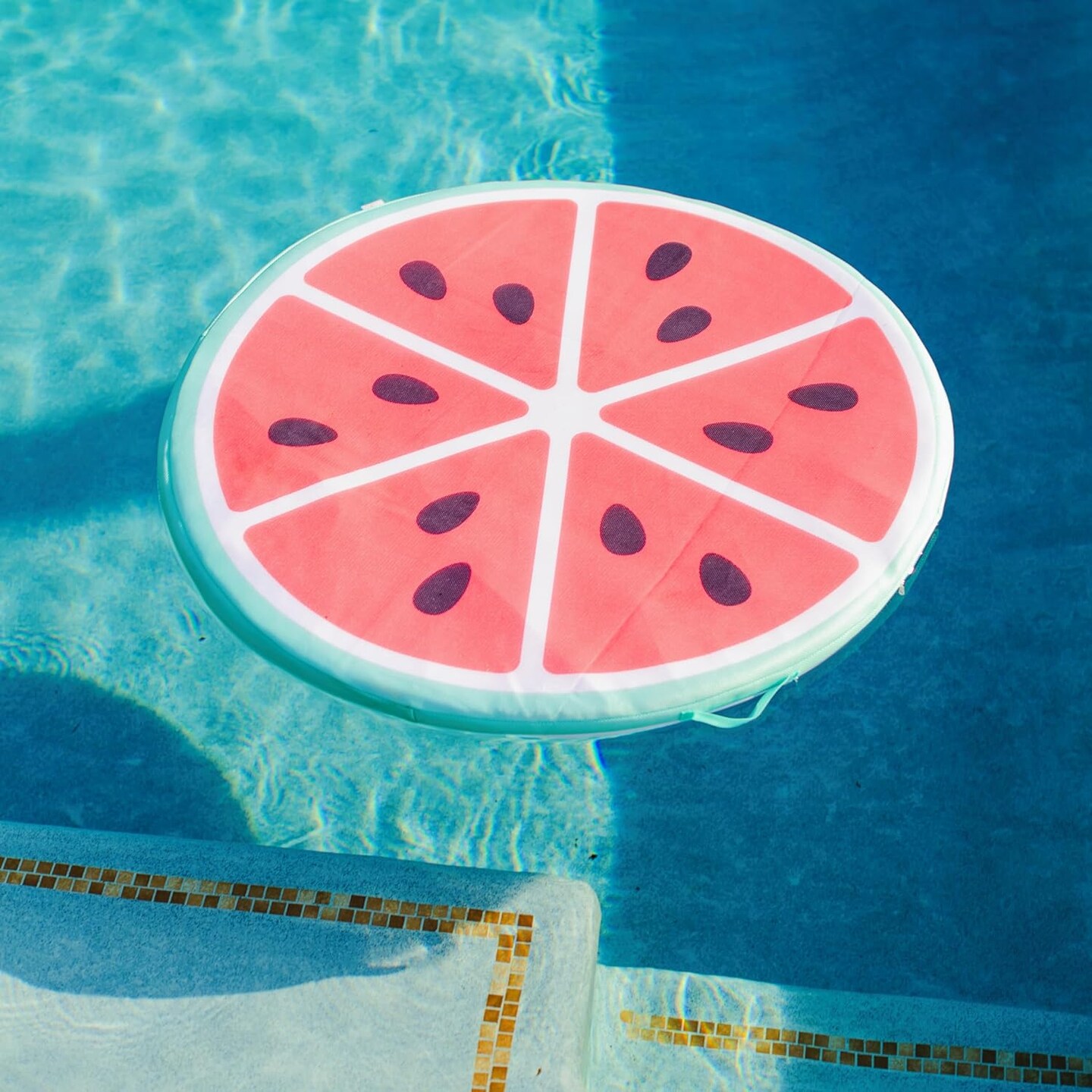 Sun Disc Watermelon Pool Lounger Floats - 2024 Upgrade - Self-Inflating Expanding Memory Foam Pool Float